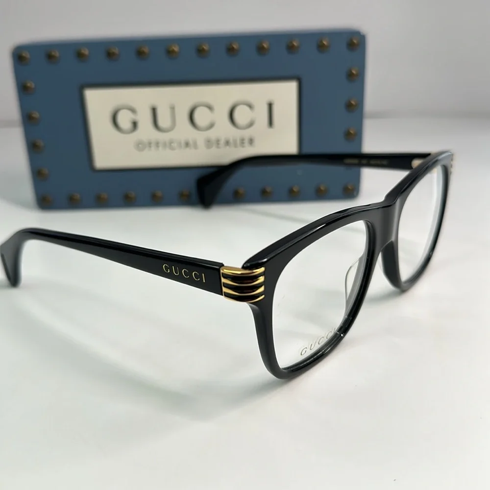 New Authentic Gucci Web GG0526O Full Rim Square Eyeglasses for Men